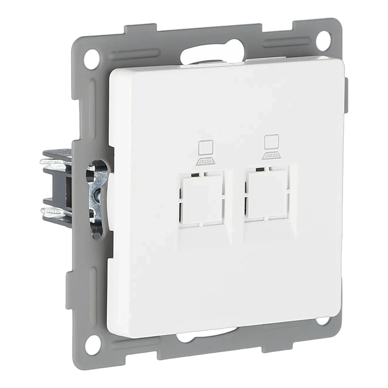 Розетка RJ45 (cat 5e) 2-я белая Софт-тач